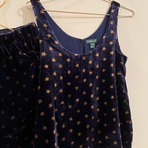 J Crew velvet Stars skirt set outfit